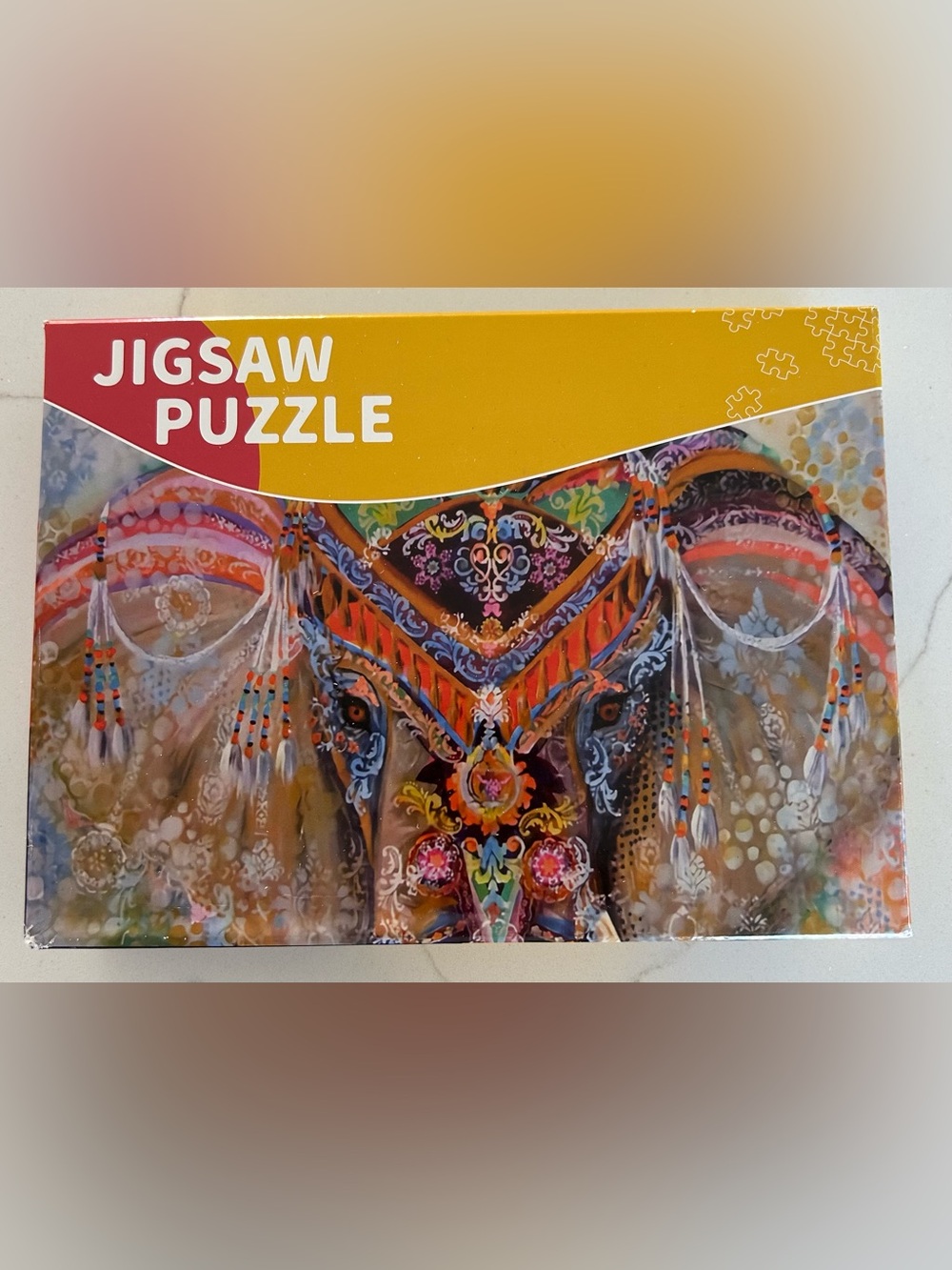 Colorful Elephant Art 500 Piece Wooden Jigsaw Puzzle -